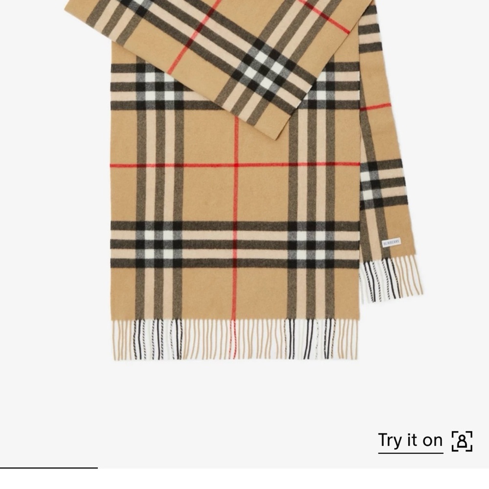 Burberry Beige Checkered Scarf